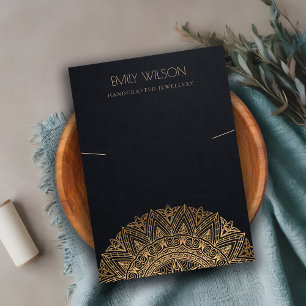 BLACK GOLD CLASSIC  MANDALA KETTING DISPLAY VISITEKAARTJE