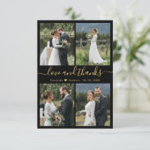 Black Gold Collage Wedding Love and Bedankt Script (Staand voorkant)