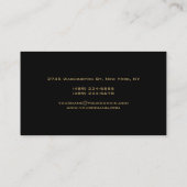 Black Gold Colors Monogram Manager Visitekaartje (Achterkant)