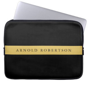 Black Gold Colors Professional Trendy minimalist Laptop Sleeve