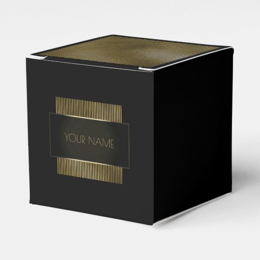Black Gold Conceptual Minimal Name Geometry Bedankdoosjes (Voorkant Zijde)