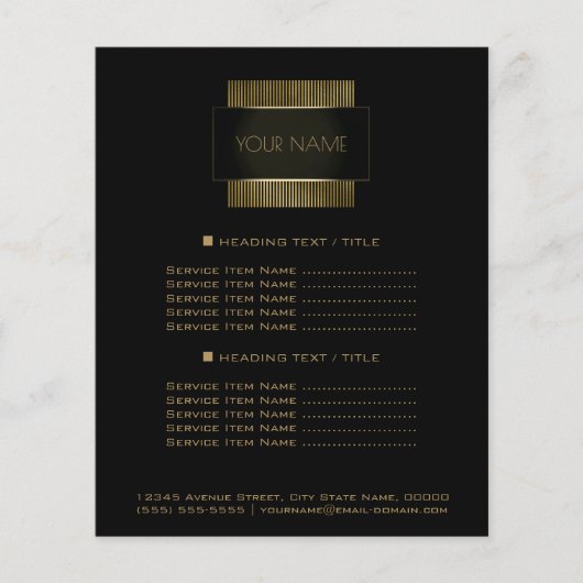 Black Gold Conceptual Minimal Name Geometry Flyer (Voorkant)
