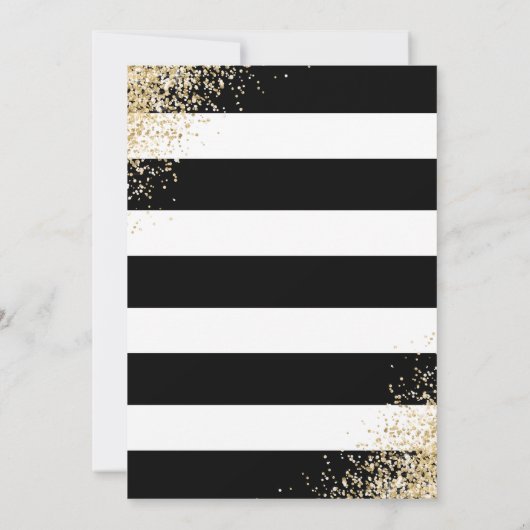 Black Gold Confetti Blush Bloemen Verlovingsfeest Kaart (Achterkant)