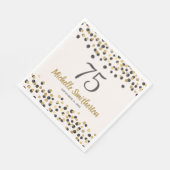 Black Gold Confetti Glitter 75th Birthday Servet (Hoek)