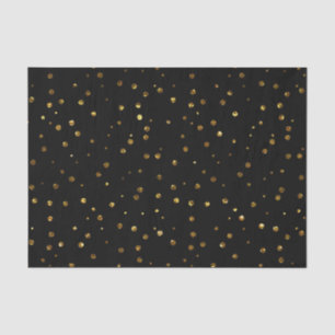 Black Gold Confetti Polka Dots Elegant Sparkly Tissuepapier