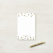 Black Gold Confetti Post-it® Notes (Op bureau)