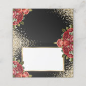 Black Gold Confetti Red Roses Floral (Buitenkant ongevouwen)
