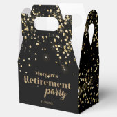 Black Gold confetti Retirement party Custom  Bedankdoosjes (Geopend)