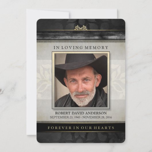 Black Gold Contemporary Sympathy Carte de remercie (Devant)