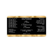 Black & Gold Cosmetics Small Dropper Bottle Label (Voorkant)