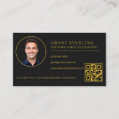 Black Gold CPA Tax Preparer Accountant QR Code Visitekaartje (Achterkant)
