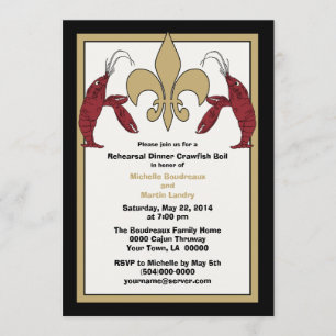 Black Gold Crawfish Boil Event II Invitations Kaart