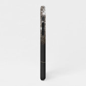 Black Gold Cream Faux Glitter Calligraphy Name iPhone Hoesje (Linkerkant)