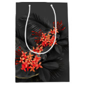 Black Gold Crimson Exotic Tropical Foliage Medium Cadeauzakje (Voorkant)