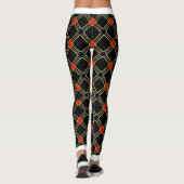 Black Gold Cross Stripes Pattern Leggings (Achterkant)