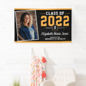 Black Gold Custom School Logo Foto Afstuderen Spandoek (Insitu)