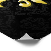 Black/Gold Damask Fleur de Lis Poster (Hoek)