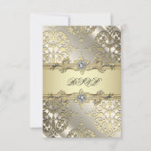 Black Gold Damask Party RSVP (Devant)