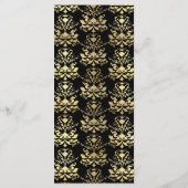 Black & Gold Damask Slim Dinner Menu (Dos)