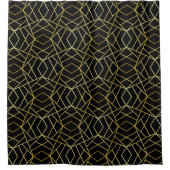 Black Gold Deco Abstract Geometric Pattern Luxe Douchegordijn (Voorkant)