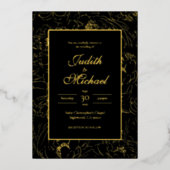 Black Gold Deluxe Soirée Mariage Foil Invitation (Recto)