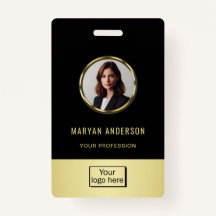 Black & gold design, Logo or Photo in gold circle,