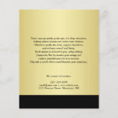 Black & gold design, Logo or Photo in gold circle, Flyer (Achterkant)