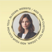 Black & gold design, Logo or Photo in gold circle, Sticker (Voorkant)