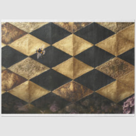 Black & Gold Diamond Checkers Pattern  Tissuepapier