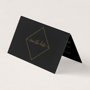 Black & Gold Diamond Photo Enregistrer La Carte Da