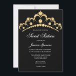 Black & Gold Diamond Tiara Sweet 16 Invitation de<br><div class="desc">Black & Gold Diamond Tiara Sweet 16 Invitation de groupe Voir la collection correspondante dans le Niche and Nest Store sur Zazzle</div>