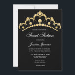 Black & Gold Diamond Tiara Sweet 16 Invitation de<br><div class="desc">Black & Gold Diamond Tiara Sweet 16 Invitation de groupe Voir la collection correspondante dans le Niche and Nest Store sur Zazzle</div>