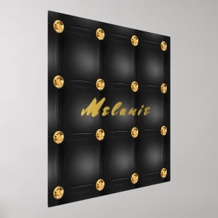 Black Gold Diamonds Foil Imprimer Poster Nom perso