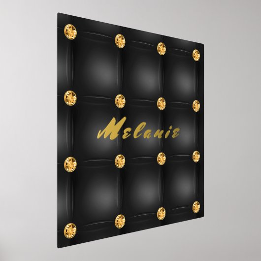 Black Gold Diamonds Folie Print Poster Custom Name (Laagn)