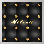 Black Gold Diamonds Folie Print Poster Custom Name (Voorkant)