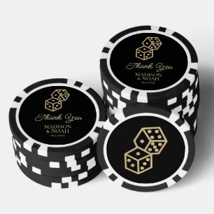 Black & Gold Dice Casino Wedding Favoriet Poker Ch Chips