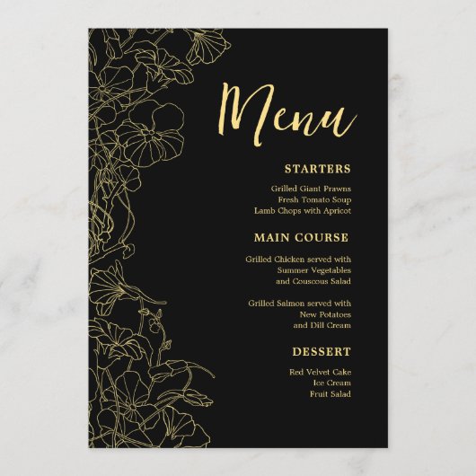 Black Gold Dinner Menu (Voorkant)