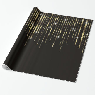 Black Gold Disc Strands Elegante Sparkle cadeau wr Cadeaupapier