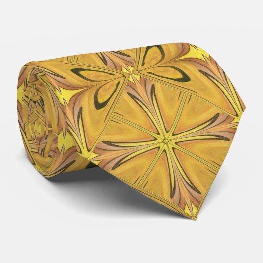 Black Gold Doodle Art Sketch Waterverf Abstract Stropdas (Opgerold)