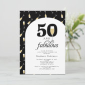 Black Gold Elegant 50 Fabuleux Invitation Annivers (Debout devant)
