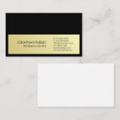 Black Gold Elegant Artistic Plain Professional Visitekaartje (Voorkant / Achterkant)
