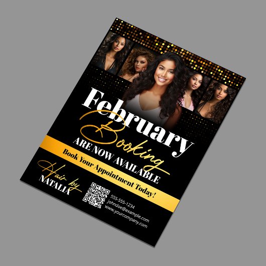 Black Gold Elegant Haarstylist Boeking Flyer