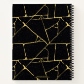 Black Gold Elegant Kintsugi Pottery Japanse kunst Notitieboek (Achterkant)