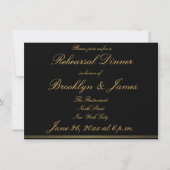 Black Gold Élégant Mariage Invitations (Devant)