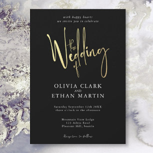 Black Gold Elegant Moderne Simple Invitation