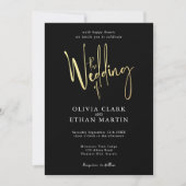 Black Gold Elegant Moderne Simple Invitation (Devant)