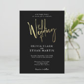 Black Gold Elegant Moderne Simple Invitation (Debout devant)