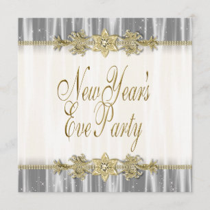 Black Gold Elegant Nouvel An Eve Party Invitations