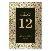 Black Gold  Elegant Script Floral Wedding Kaart (Achterkant)