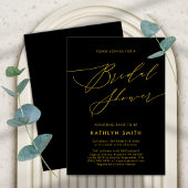 Black Gold Elegant Script Modern Vrijgezellenfeest Kaart